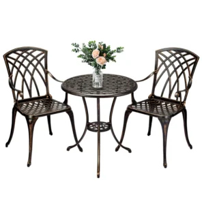 3 piece patio bistro set with umbrella hole